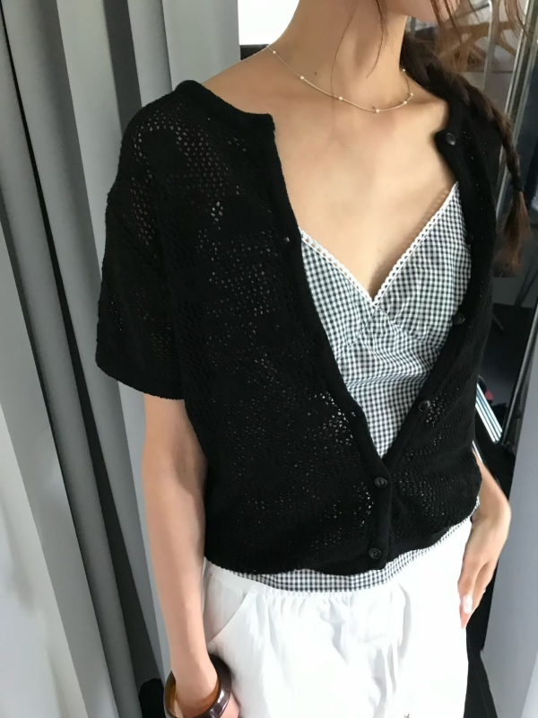 韓 小花短袖外套 4色