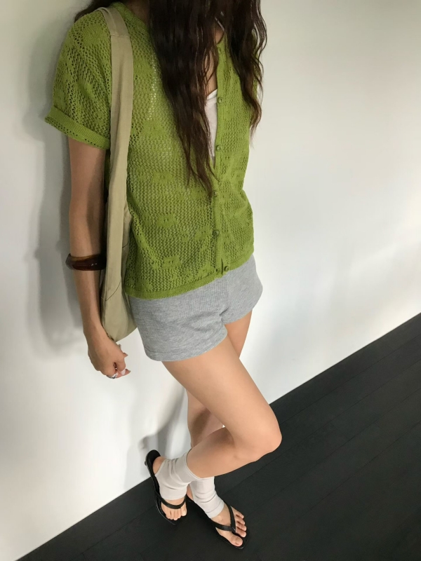 韓 小花短袖外套 4色