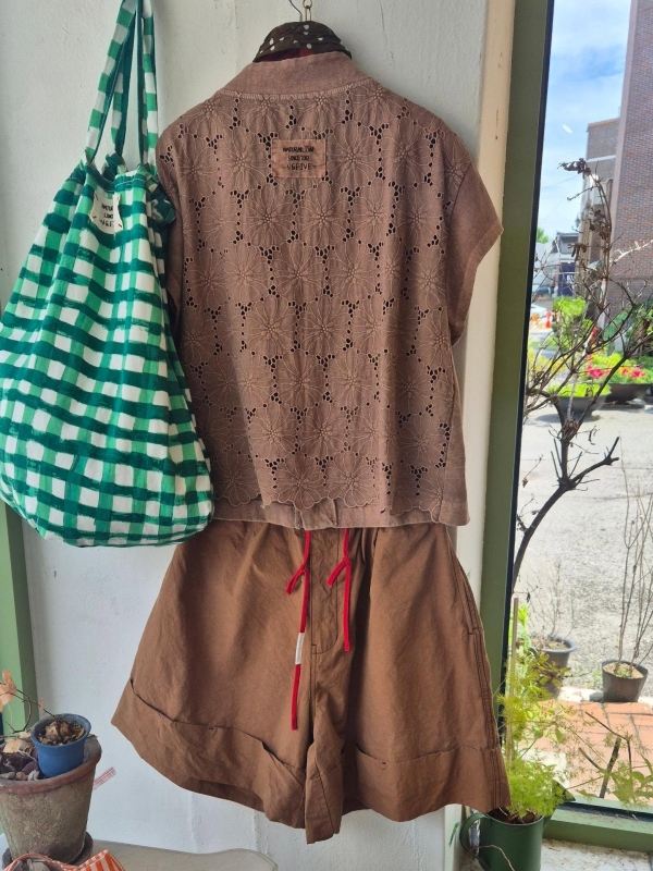 韓 背織花V領小外套 4色