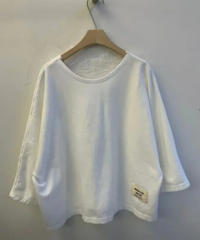 韓 背織花小標上衣 2色 size