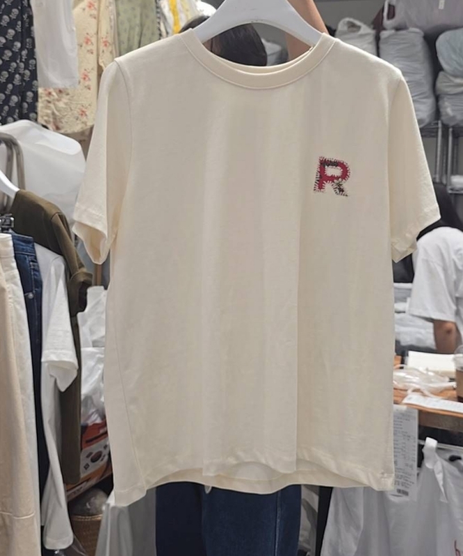 韓 圓領R上衣 3色 size
