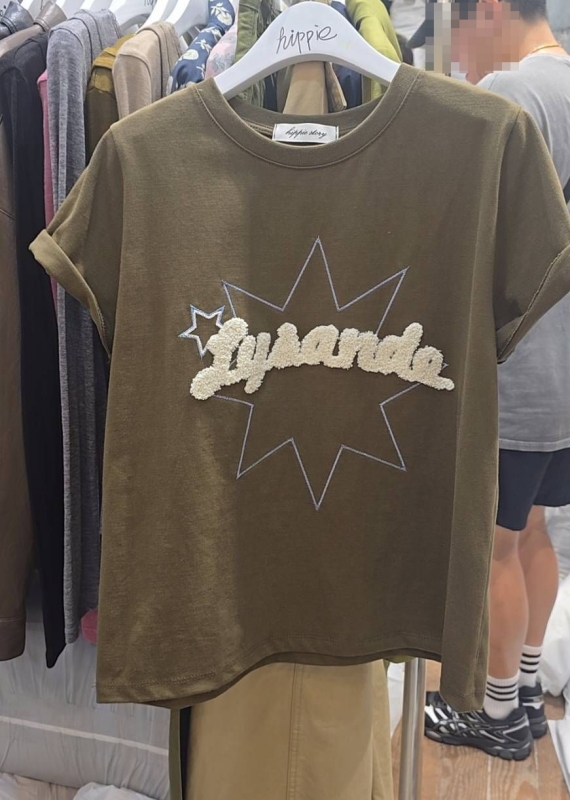 韓 多角星英文字上衣 2色 size