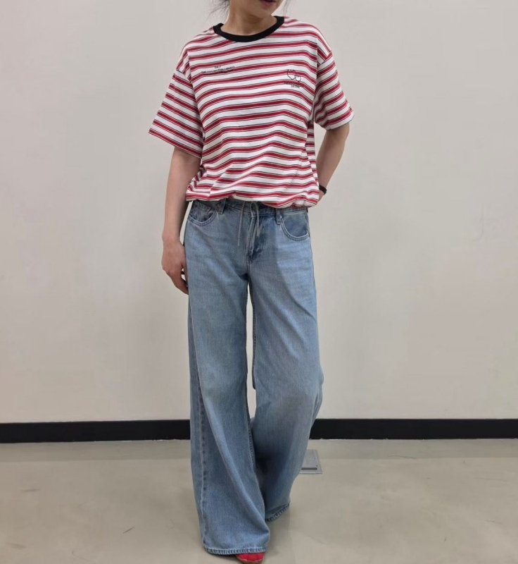 韓 雙愛心下綁帶上衣 3色 size