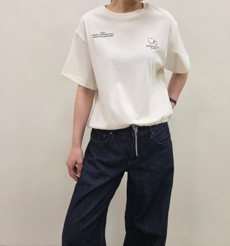 韓 雙愛心下綁帶上衣 3色 size