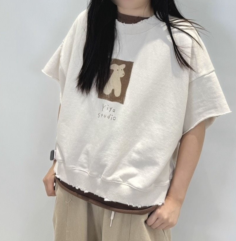 韓 小熊方框上衣 2色 size