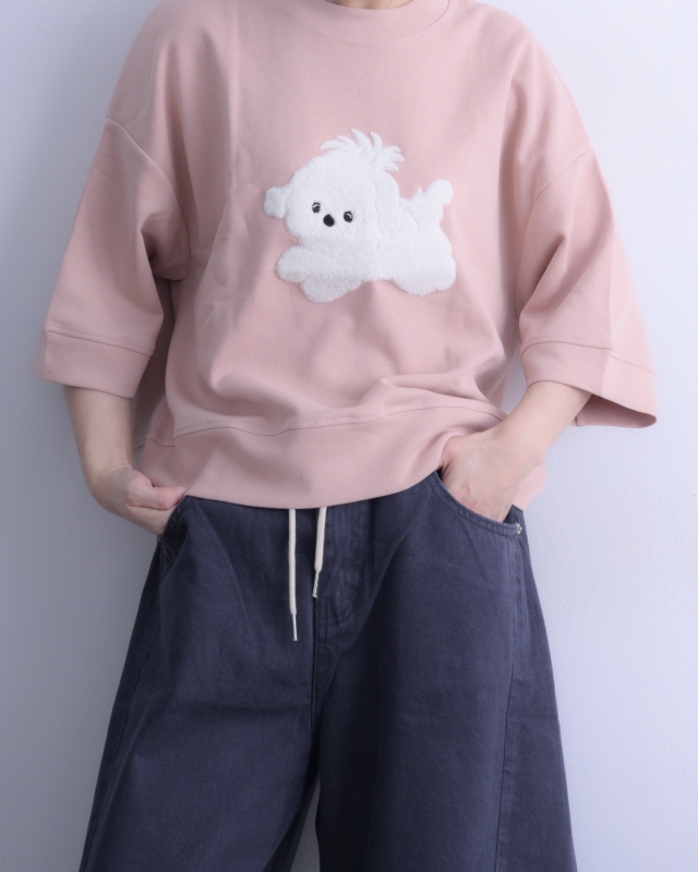 韓 蝴蝶結小狗上衣 2色 size