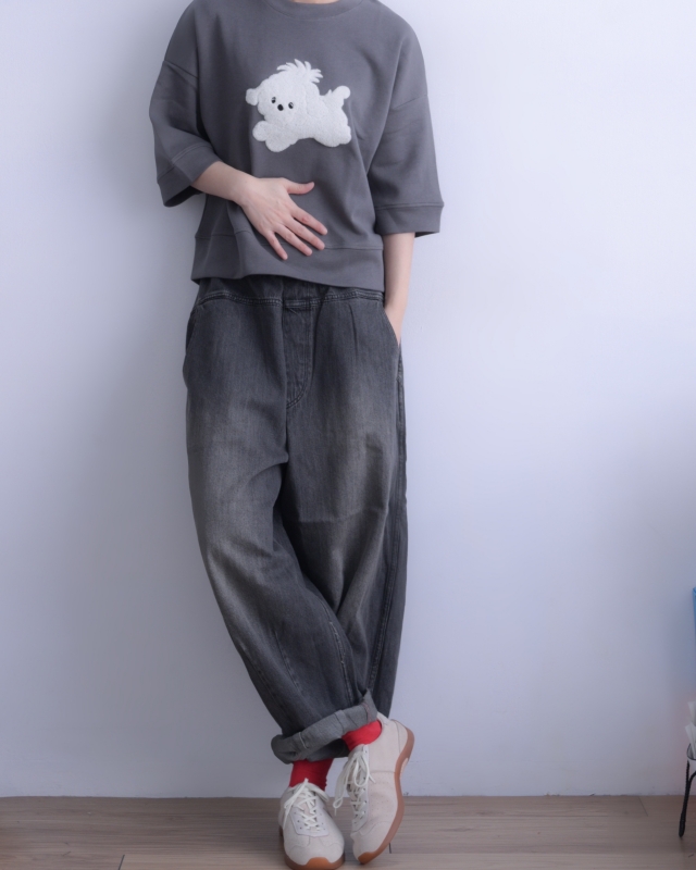 韓 蝴蝶結小狗上衣 2色 size