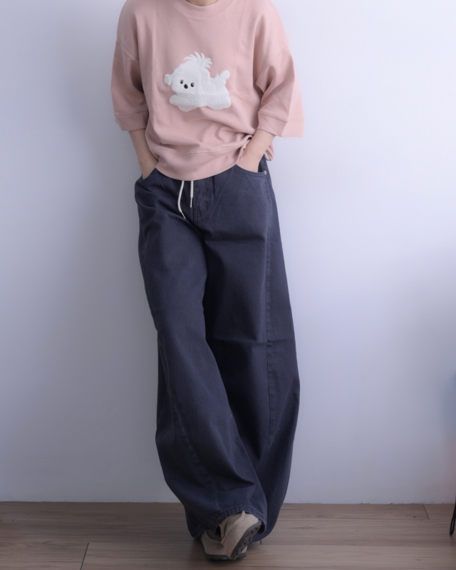 韓 蝴蝶結小狗上衣 2色 size