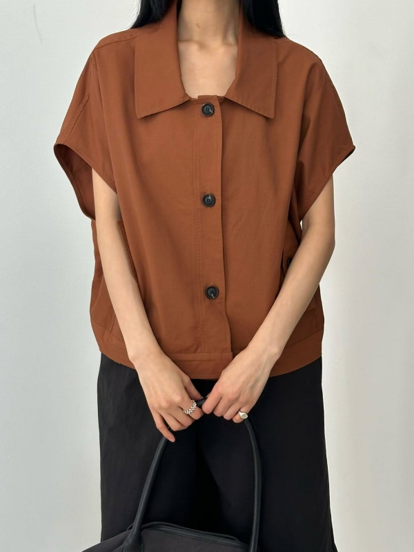 韓 口袋短袖襯衫 3色 size
