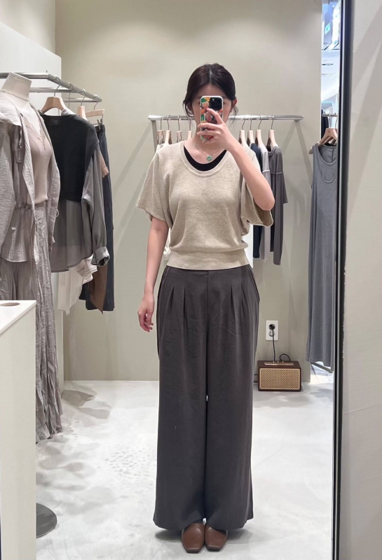 韓 拚色領寬袖上衣 3色