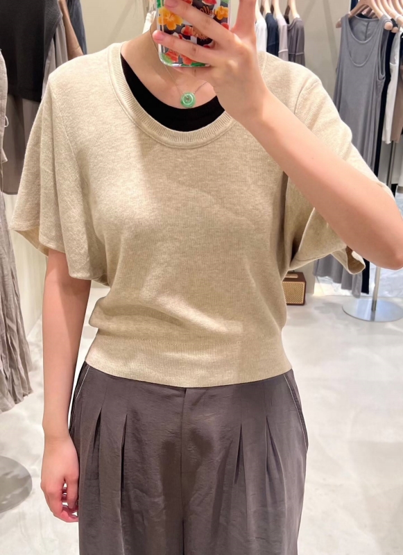 韓 拚色領寬袖上衣 3色