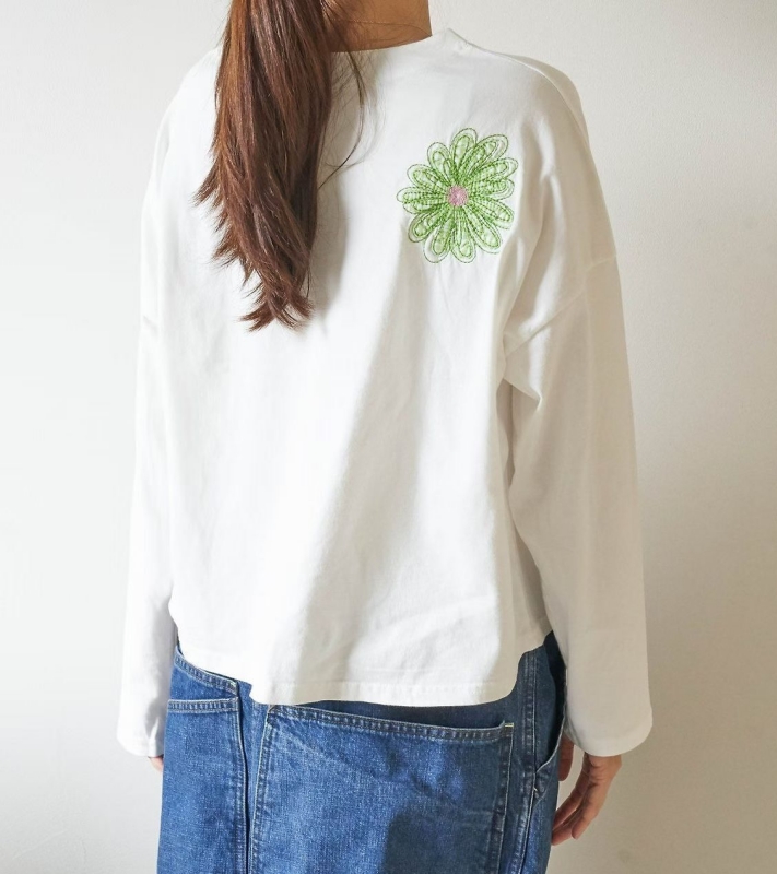 韓 口袋小花背大花上衣 3色