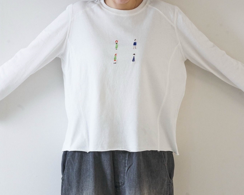 韓 刺繡四小人上衣