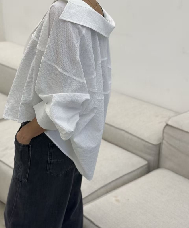 韓 袖釦寬版襯衫 4色 size