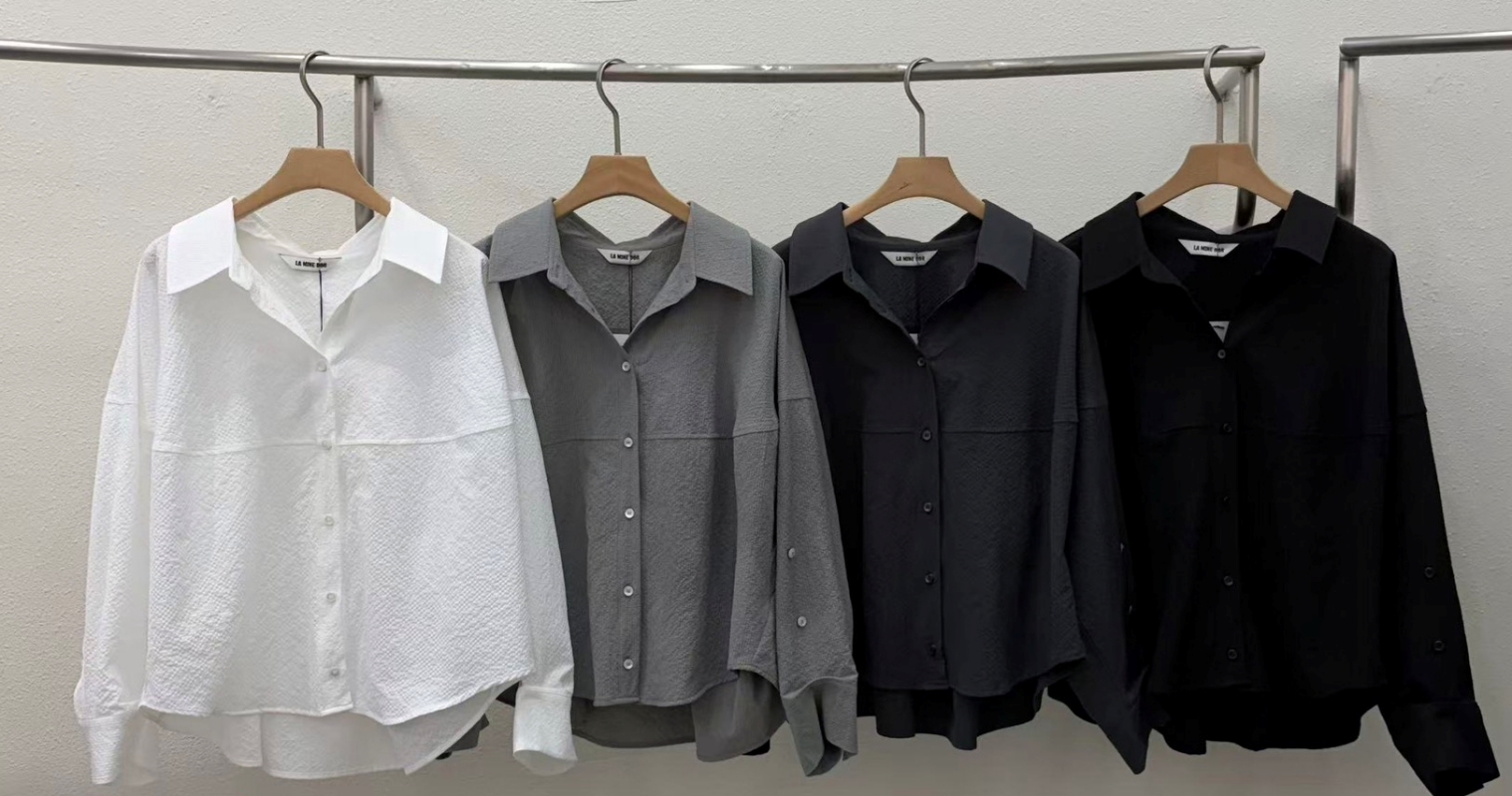 韓 袖釦寬版襯衫 4色 size