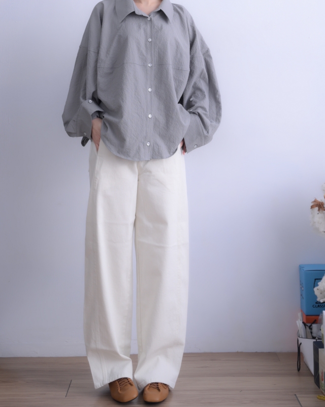 韓 袖釦寬版襯衫 4色 size