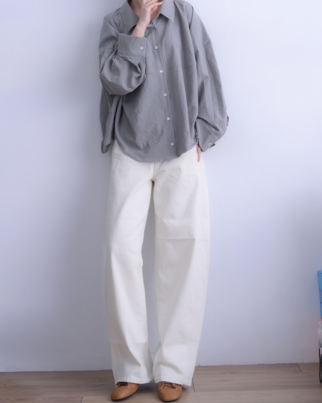韓 袖釦寬版襯衫 4色 size