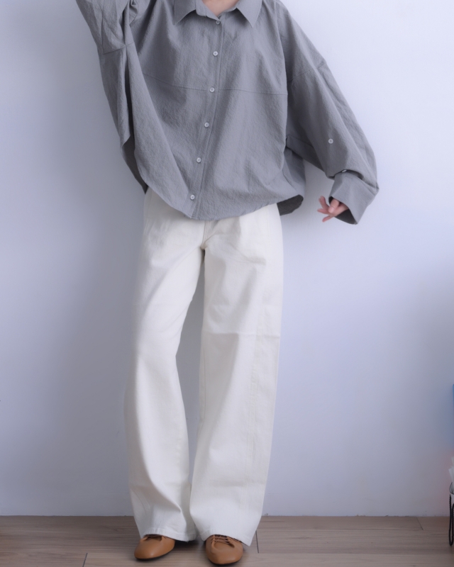韓 袖釦寬版襯衫 4色 size