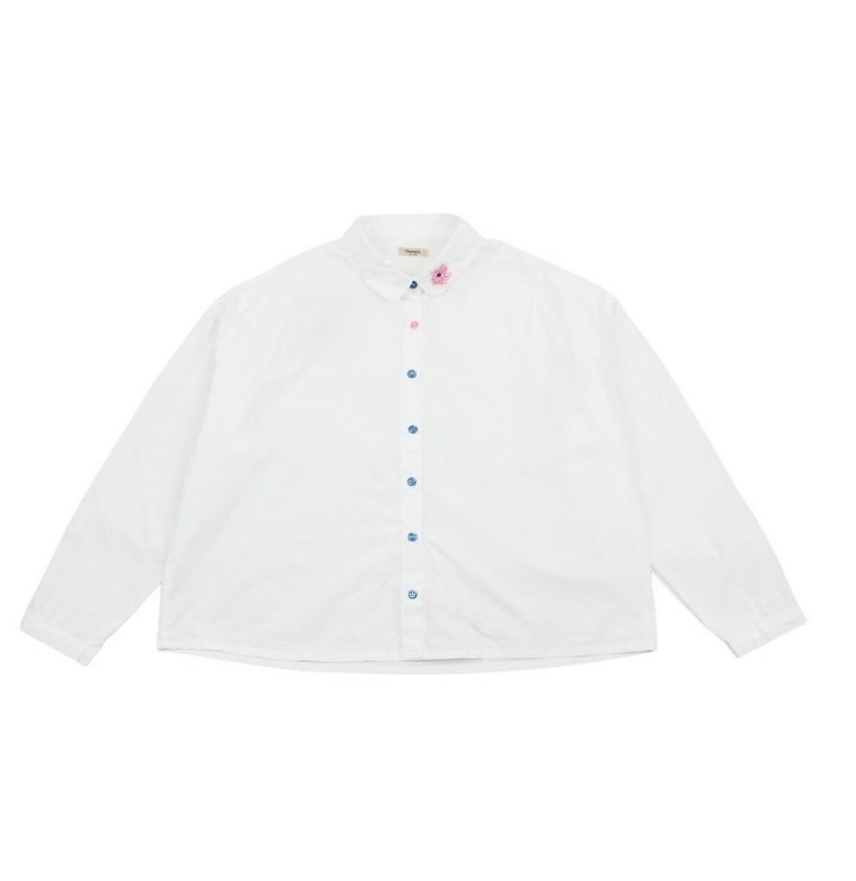 韓 單顆花襯衫 2色 size