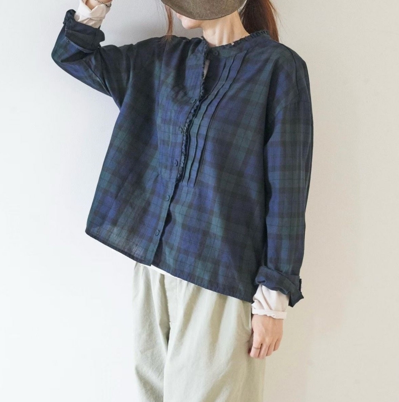 韓 荷葉領襯衫 3色 size