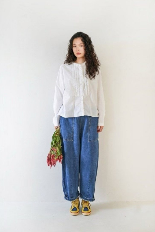 韓 荷葉領襯衫 3色 size