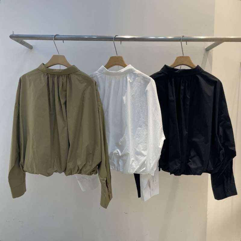 韓 單口袋後抓褶襯衫 3色 size