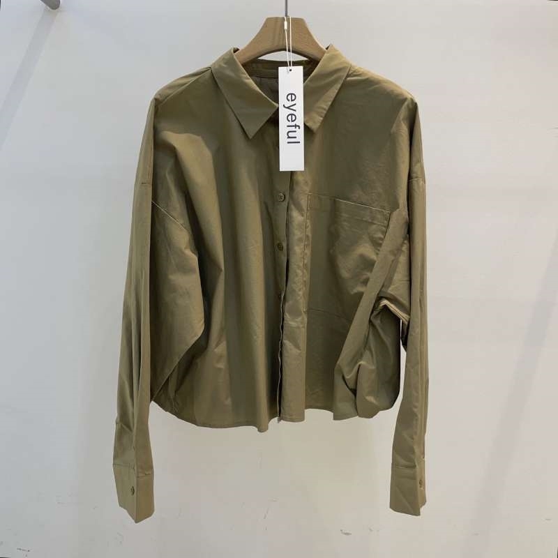 韓 單口袋後抓褶襯衫 3色 size