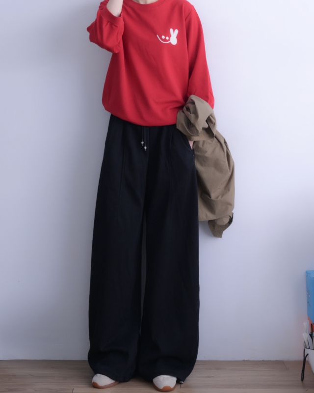 韓 耶笑臉抽繩上衣 2色 size