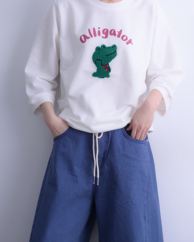 韓 毛毛鱷魚上衣 3色 size