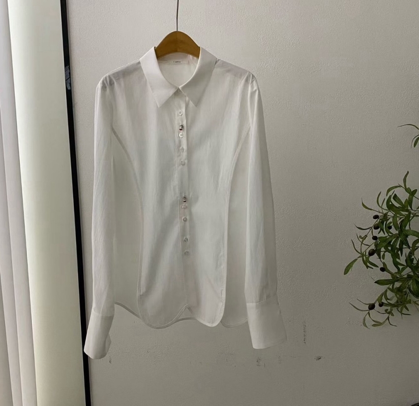 韓 蘋果核弧度襯衫 size