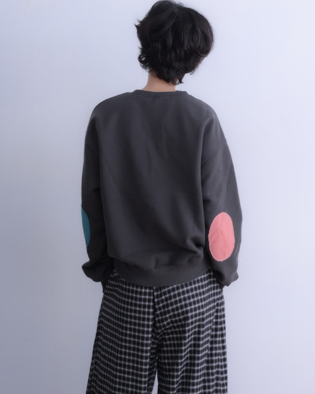 韓 彩虹撞色手肘大學T 2色 size
