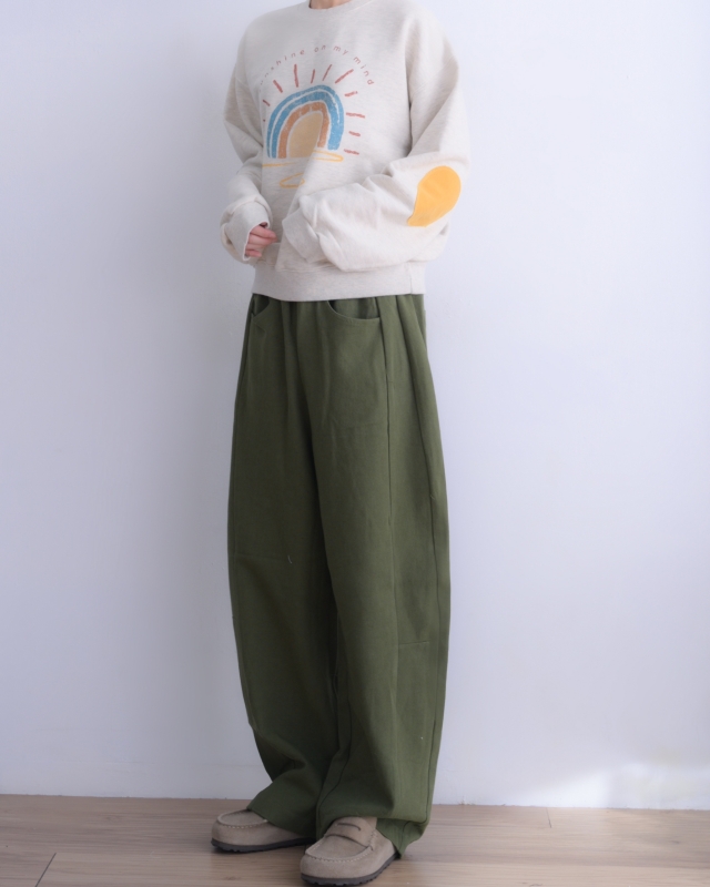 韓 彩虹撞色手肘大學T 2色 size