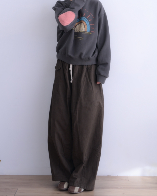 韓 彩虹撞色手肘大學T 2色 size
