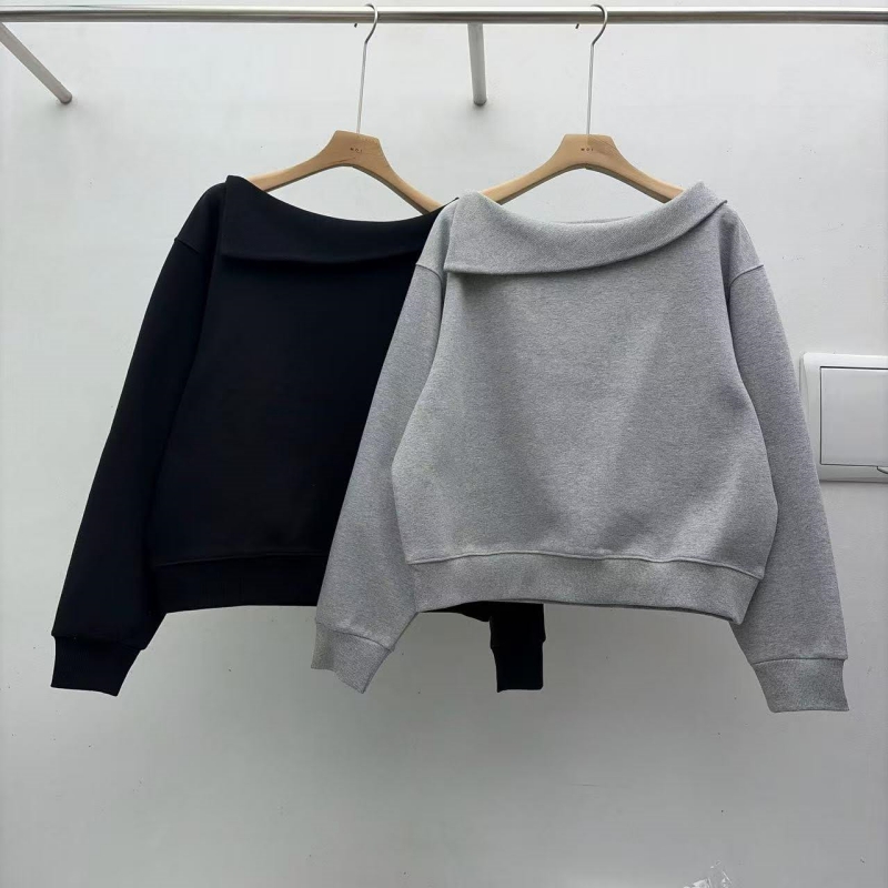 韓 反摺領素色上衣 2色 size