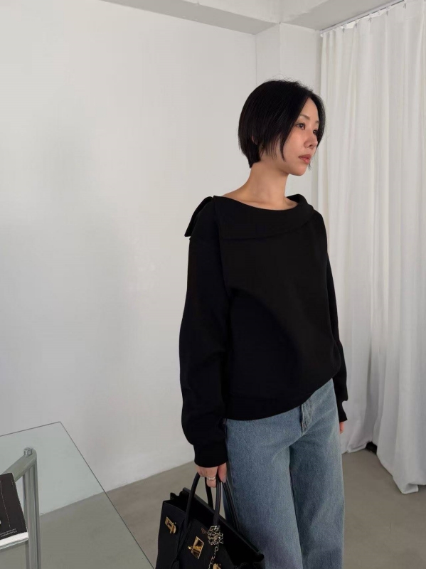 韓 反摺領素色上衣 2色 size