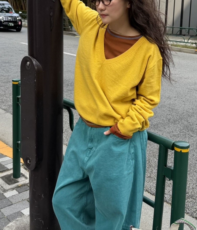 韓 撞色車線上衣 6色
