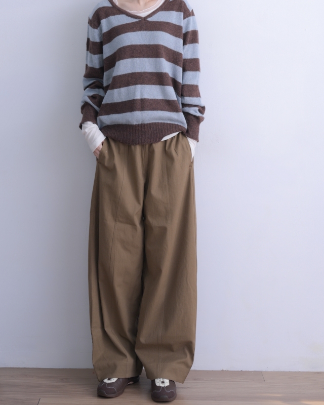韓 V領寬條紋上衣 2色  size