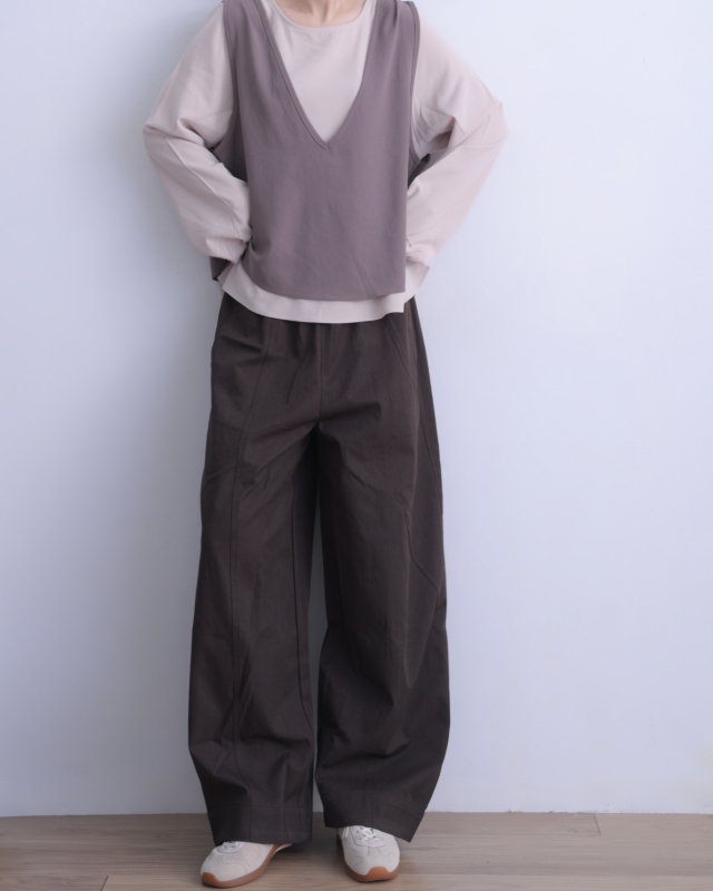 韓 V領假兩件上衣 2色 size