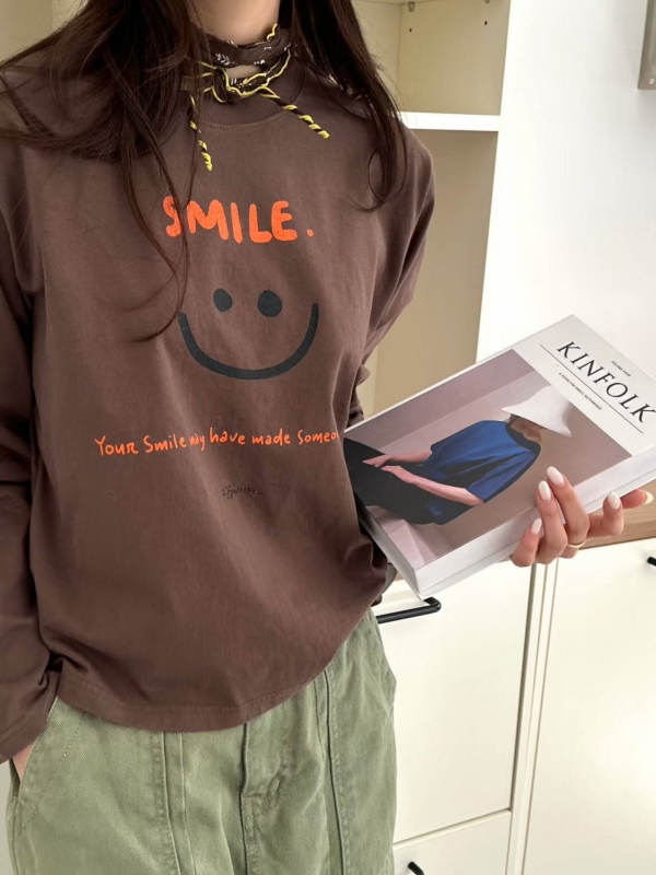韓 SMILE笑臉上衣 2色