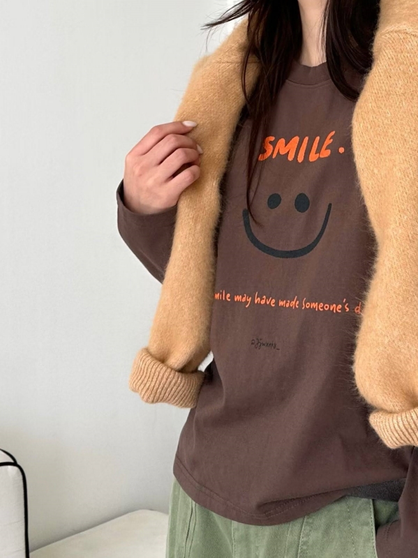 韓 SMILE笑臉上衣 2色