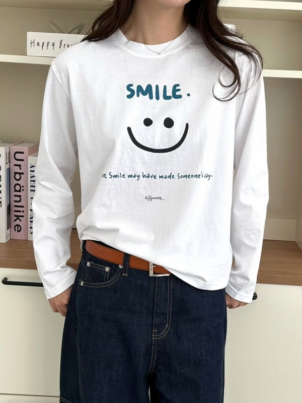 韓 SMILE笑臉上衣 2色