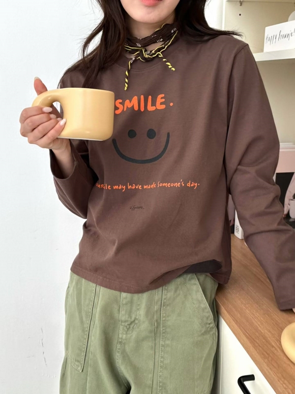 韓 SMILE笑臉上衣 2色