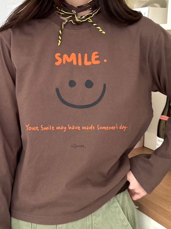 韓 SMILE笑臉上衣 2色
