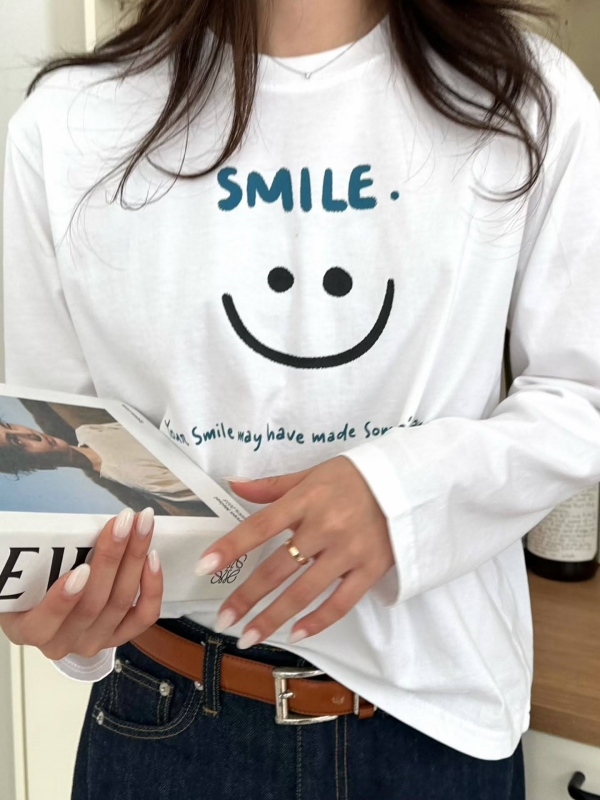 韓 SMILE笑臉上衣 2色