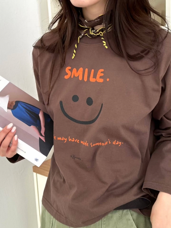 韓 SMILE笑臉上衣 2色