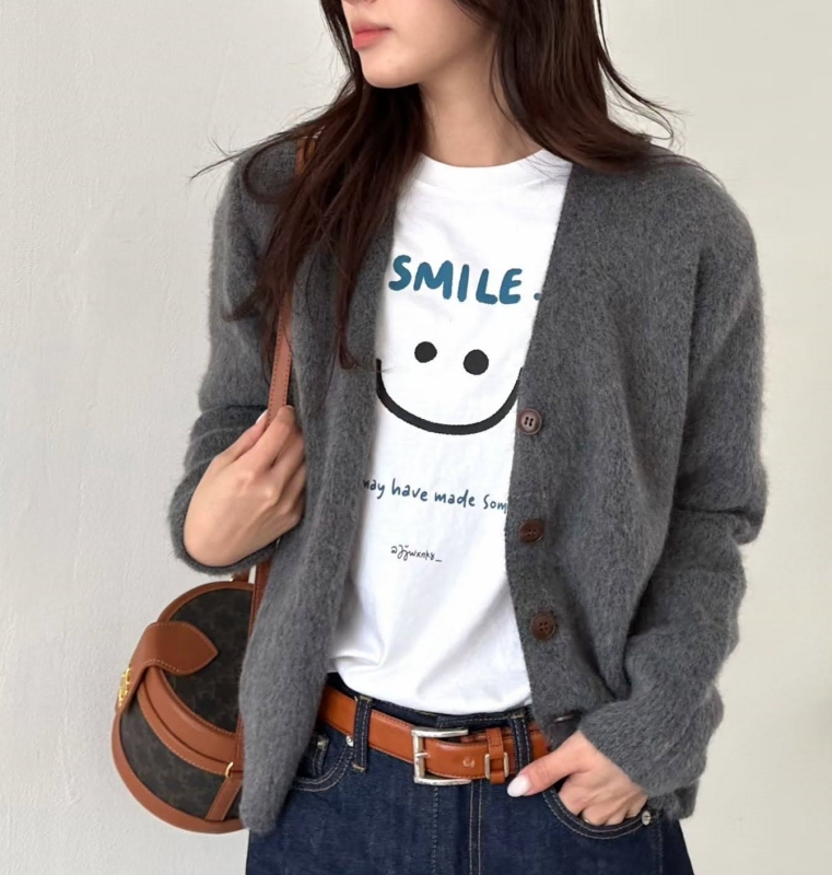 韓 SMILE笑臉上衣 2色
