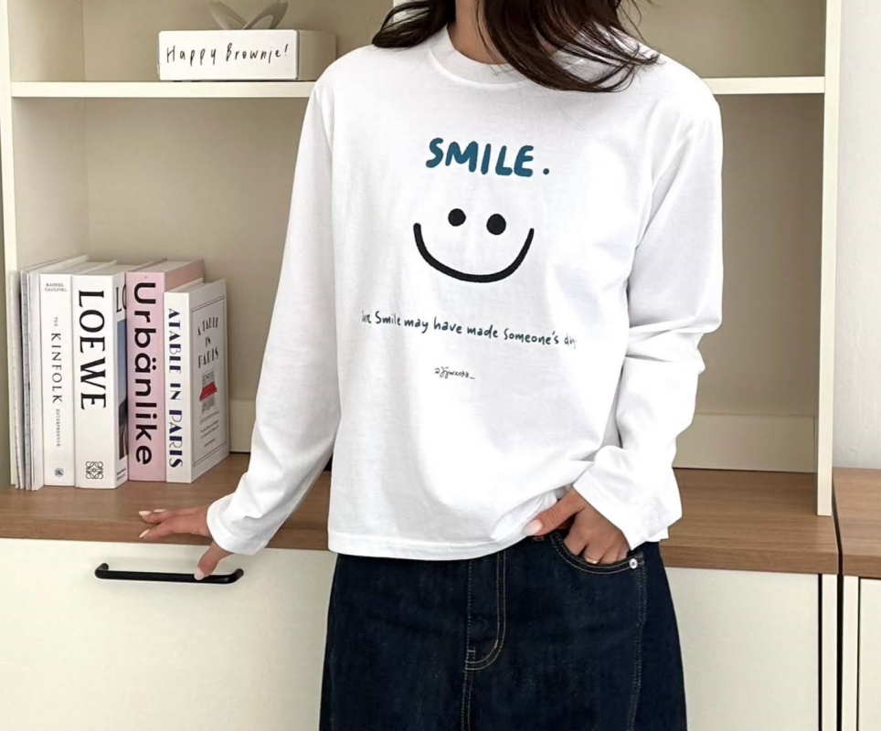 韓 SMILE笑臉上衣 2色