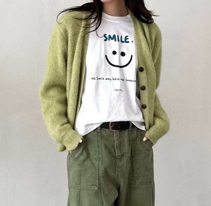 韓 SMILE笑臉上衣 2色
