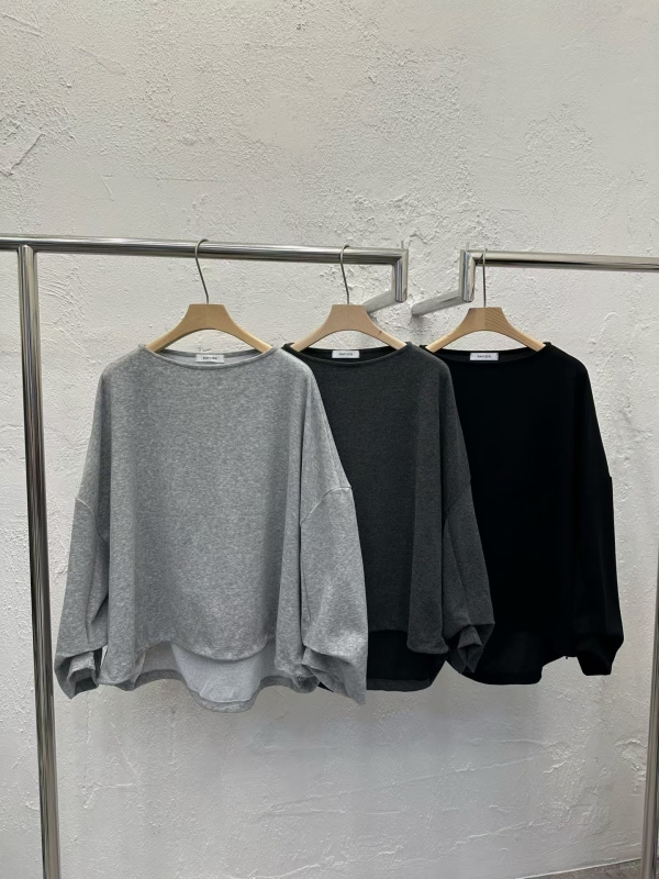 韓 寬袖側開衩上衣 3色
