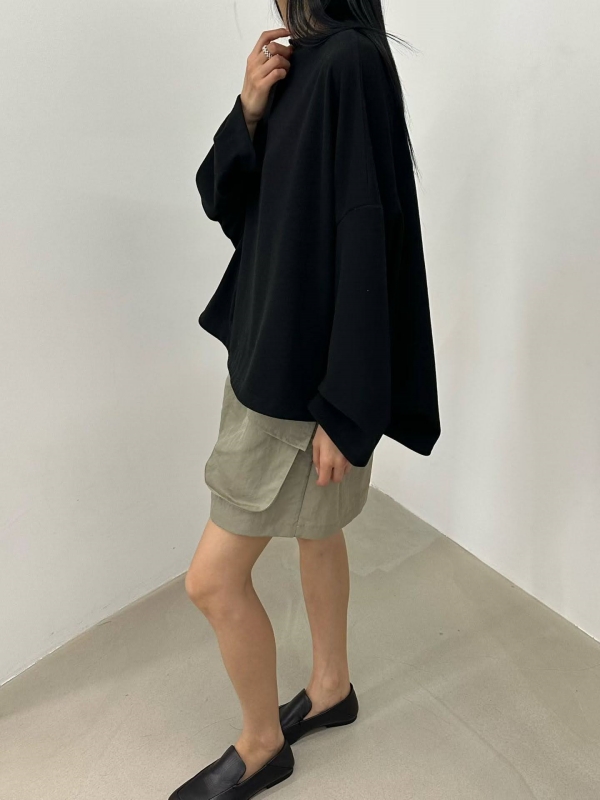 韓 寬袖側開衩上衣 3色